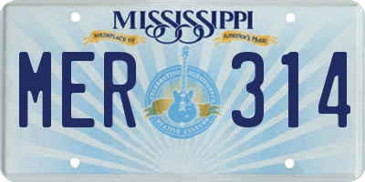 MS license plate MER314