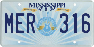 MS license plate MER316