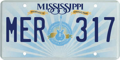 MS license plate MER317