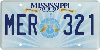MS license plate MER321