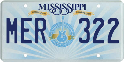 MS license plate MER322