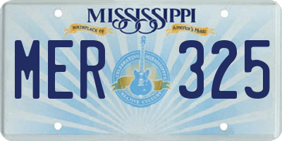 MS license plate MER325