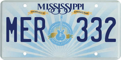 MS license plate MER332
