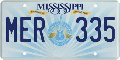 MS license plate MER335