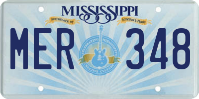 MS license plate MER348