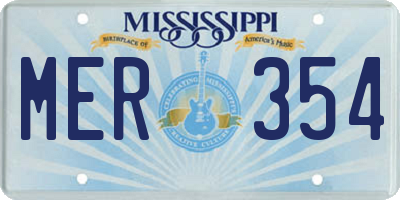 MS license plate MER354