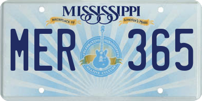MS license plate MER365
