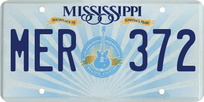 MS license plate MER372