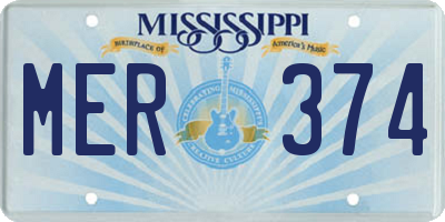 MS license plate MER374