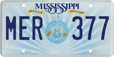 MS license plate MER377