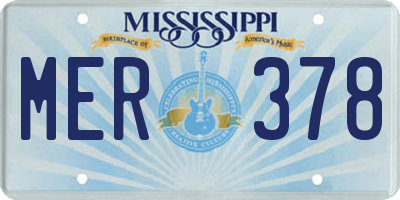 MS license plate MER378
