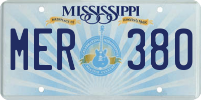 MS license plate MER380