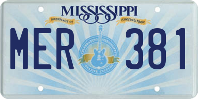 MS license plate MER381