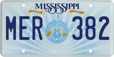 MS license plate MER382
