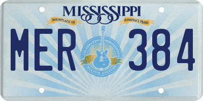 MS license plate MER384