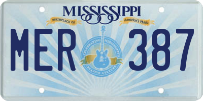 MS license plate MER387