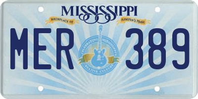 MS license plate MER389