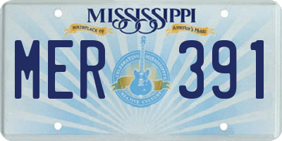 MS license plate MER391