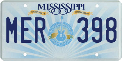 MS license plate MER398