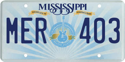 MS license plate MER403