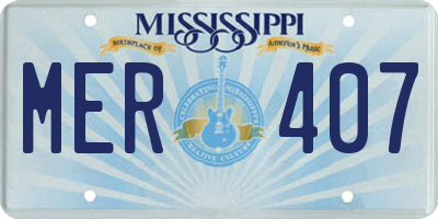MS license plate MER407