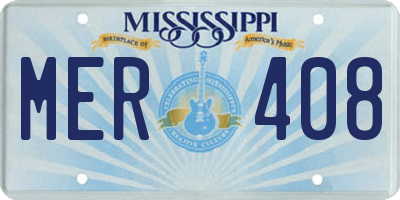 MS license plate MER408