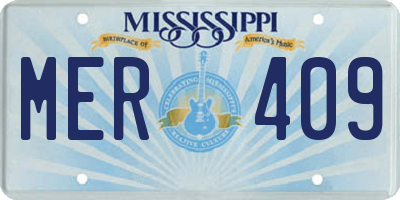MS license plate MER409