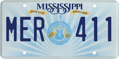 MS license plate MER411