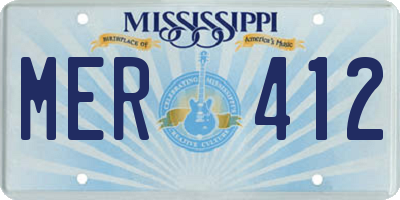 MS license plate MER412