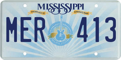 MS license plate MER413
