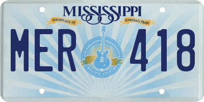 MS license plate MER418
