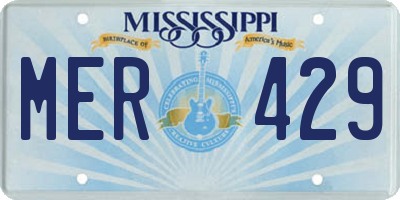MS license plate MER429