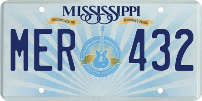 MS license plate MER432