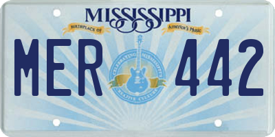 MS license plate MER442