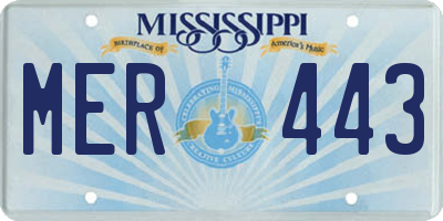 MS license plate MER443
