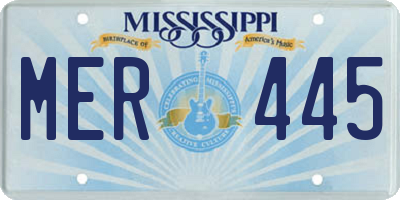 MS license plate MER445