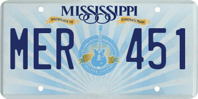 MS license plate MER451