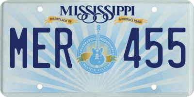 MS license plate MER455