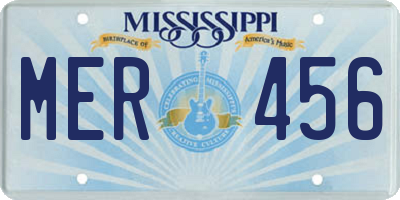 MS license plate MER456