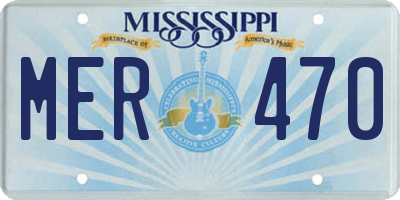 MS license plate MER470