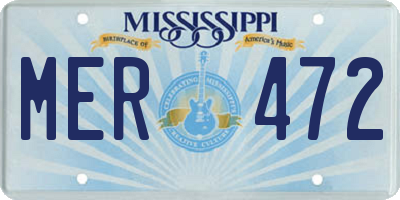 MS license plate MER472