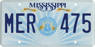 MS license plate MER475