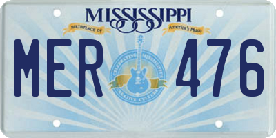 MS license plate MER476