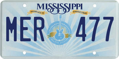 MS license plate MER477