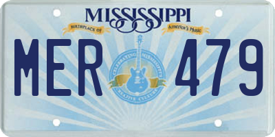 MS license plate MER479
