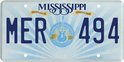 MS license plate MER494