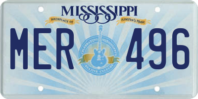 MS license plate MER496