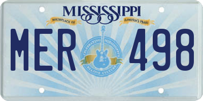 MS license plate MER498