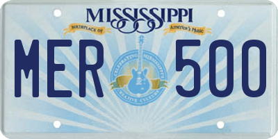 MS license plate MER500