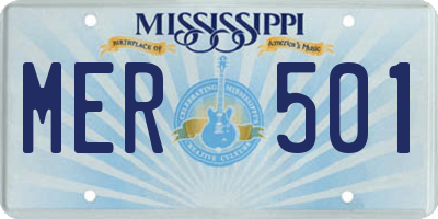 MS license plate MER501